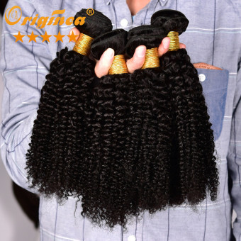 18” Grade 7A 4 Bundles Lot Malaysian Virgin Human Hair Wholesale Price Afro Kinky Curly Hair Weft Natural Color Fast Delievery