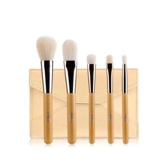 Luxury Brands MSQ Makeup brush 5pcs Makeup Brush Tools Synthetic Hair Comestic Brush Kits With Golden PU Leather Case(Gold)  