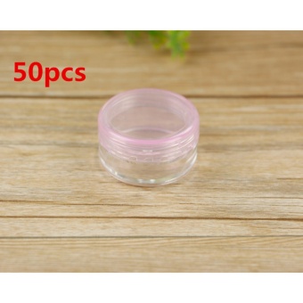 Fengsheng 50pcs 3ml Plastic Cosmetic Empty Bottle Jars Pink/Jars Glitter/Make Up/Cosmetic/Nail Art/Cream - intl