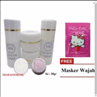 HN Crystal Cream Original 15Gr Perawatn Wajah +Bonus Masker Wajah Hello Kity  