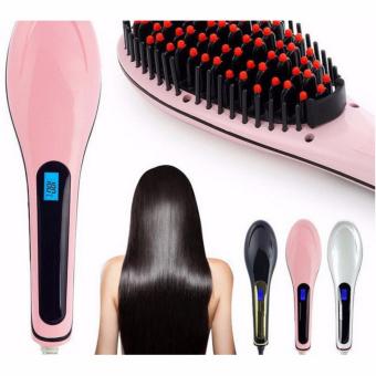 Electric Straight Beauty Hair Comb / Sisir Pijat Elektrik - Pink