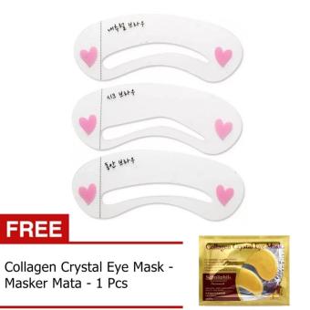 Mesh - Cetakan Alis Mini Brow Class Eyebrow Stencil + Gratis Collagen Crystal Eye Mask - 1 Pcs