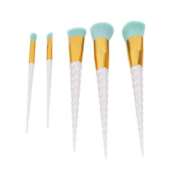 Ai Home 5pcs Unicorn Thread Makeup Cosmetic Brushes Set (Green) - intl