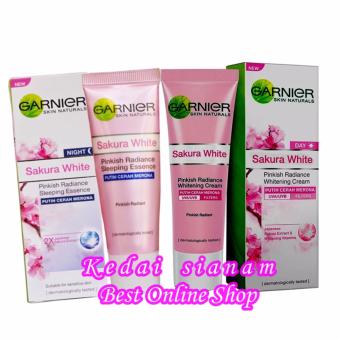 Garnier Sakura White Day Cream + Night Cream - Pinkish Radiance Whitening Nigh Cream - 20ml