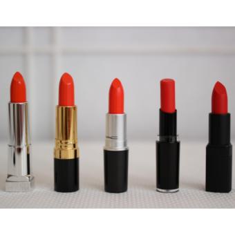 Mesh Dark Red Orange Lipstick Matte - Lipstik Merah Orange 1 pc