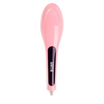 2016 New Hair Brush Auto Fast Hair Straightener Comb Irons withLCDDisplay Electric Straight Hair Comb Straightening(Pink)(OVERSEAS) - intl
