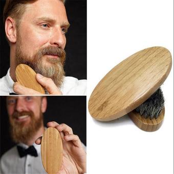 Ai Home Men Wood Handle Faux Boar Bristle Mustache Comb Brush (Burlywood) - intl