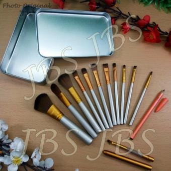 JBS Profesional Kuas 12 kemasan Kaleng N5 Brush Set - 12 Pcs - Pensil Alis - Eyebrow Pensil - Coklat