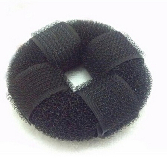Velishy Lady's Girls Sponge Hair Styling Tool Bun Maker Ring Donut Shaper Hair Styler Black