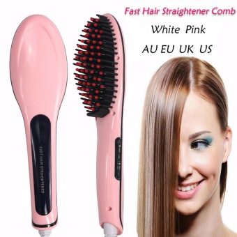 Hot Combs Electric Fast Hair Straightener Comb LCD Iron Brush Auto Massager Tool Electric Straightening Comb escova alisadora - intl