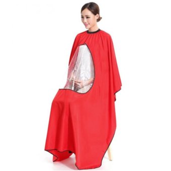 Ai Home Hair Cut Barber Cover Cloth Hairdressing Barbers Cape Play Phone View Window (Red) - intl
