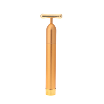 24K Gold Plated Vibration Facial Beauty Roller Massager Stick SkinRejuvenation Face Lifting Vibrating Bar - intl