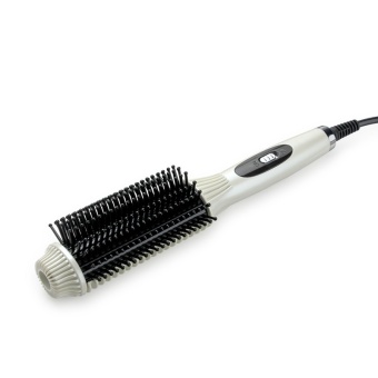 Fashion Fast Heat Brush Flat Iron Electric Ceramic Hair Comb Straightener Curler ﾡﾪwhite