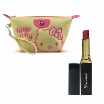 Purbasari Lipstick Color Matte 82 Free Alisha Tas Kosmetik Mini 202-Hijau Tosca