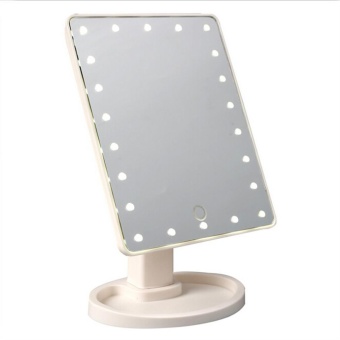 Ai Home 360 Degree Rotation Touch Screen Make Up Mirror Cosmetic Folding Portable Makeup Tool (White) - intl