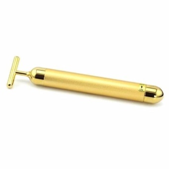 24K Gold T Bar Face Lifting V Shaping Slimming Pulse Massager StickRids Water Retention & Double Chin - intl