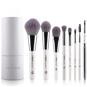 MSQ Fashion Makeup Brush 8 Bamboo Charcoal Fiber Brushes Pearl(White)