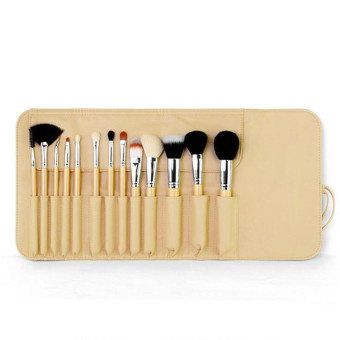 MSQ Professional Cosmetic 13-piece Beige wool Makeup Brushes Set with Pouch (Beige)  