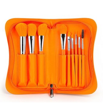 MSQ 9 pcs Eyebrow Eyeliner Brush Makeup Brushes Beauty Brush Set(Orange) - intl