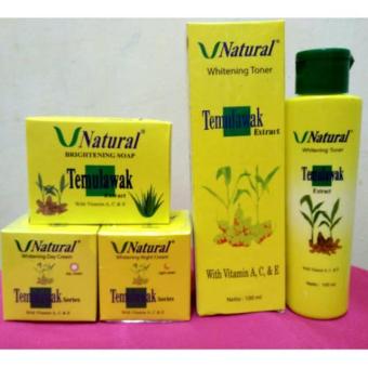 Paket Vnatural Temulawak (Day Cream- Night Cream- Brightening Vnatural- Whitening Toner Vnatural)