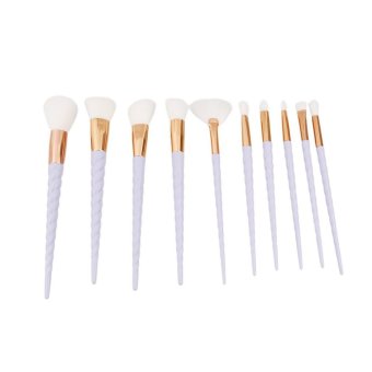 Ai Home 10pcs Unicorn Thread Makeup Cosmetic Brushes Set (White) - intl