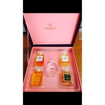 CHANEL BLACK BOX Channel Kotak Kayu Hitam Set Miniature Perfume/Parfum