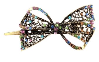 ooplm Vintage Palace Style Crystal Rhinestone Butterfly Bowknot Fashion Hair Clips,Multicolor