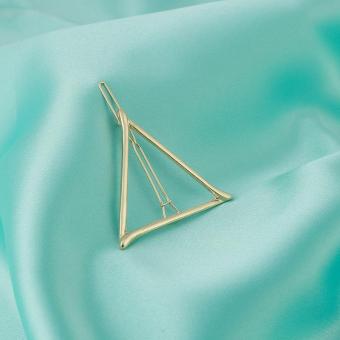 Ai Home Women Hairpin Simple Geometric Triangle Hair Accessories (Silver&Gold) - intl