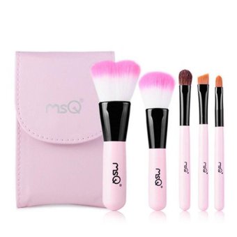 MSQ New Arrivals 5pcs/set Horse and Sythetic Hair Makeup Brush Set(Pink)