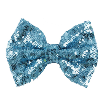 Velishy Sequins Bow Hair Clips for Costume Party Blue