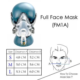 BMC F1A Full Face Mask For CPAP Bipap Machine COPD Snoring And Sleep Therapy Size M Connect Face And Hose With Headgear Clips - intl