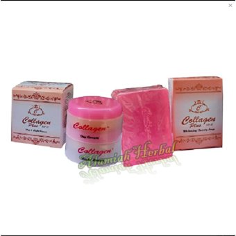 Cream Collagen siang dan malam plus sabun Collagen -Original 1 Paket