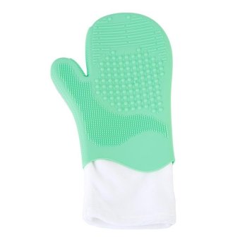 LALANG Cosmetic Brush Washing Glove Silicone Makeup Brush Cleaning Glove Cleaner (Green) - intl