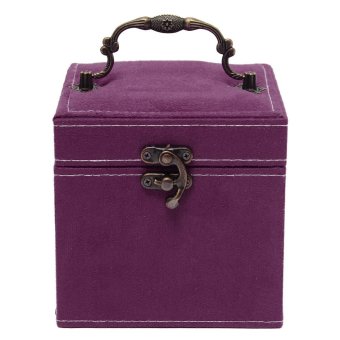 Cube Ring Necklace Bracelet Jewellery Display Storage Vintage Box Case Organiser Purple NEW - intl
