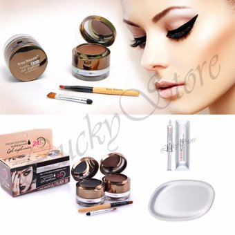 Lucky Kiss Beauty Waterproof Gel Eyeliner + Eyebrow 2 in 1 - 1 Pcs + Xbeino Serum Whitening - 1 Pcs + Silisponge Polos - 1 Pcs