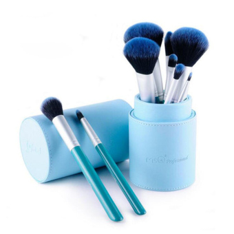 Fast Delivery DHL Express Hot MSQ Brand Professional 12 pieces Sapphire blue Wooden Handle fibre Barreled Makeup Brush Sets(Blue)