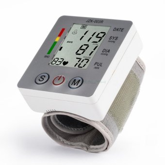 Ajusen Health Care Portable Digital LCD Wrist Blood Pressure Monitor Pulse meter Tonometer + Heart Beat Meter - intl