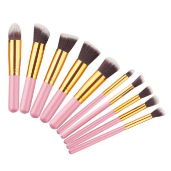 10PCS Cosmetic Makeup Brush Brushes Set Foundation Powder Eyeshadow Pink