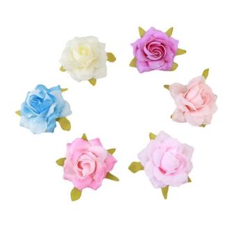 Ai Home 6pcs Hairpin Simulation Rose Corsage Flower Hair Accessories (Mix Color) - intl