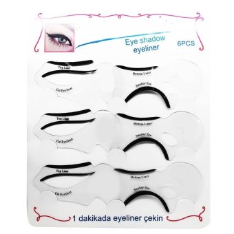 V SHOW 6 Pcs Eyeliner Smoky Makeup Guide Quick Cat EyeLinerEyeShadowtemplate Stencil Mold Card Tool - intl
