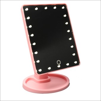 Ajusen 360 Degree Rotation Touch Screen Make Up Mirror Cosmetic Folding Portable Compact Pocket With 22 LED Lights Makeup Tool - intl