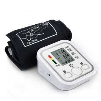 Digital Upper Arm Blood Pressure Pulse Monitor Health Care Tonometer Meter Sphygmomanometer Portable Blood Pressure Monitors（White） - intl