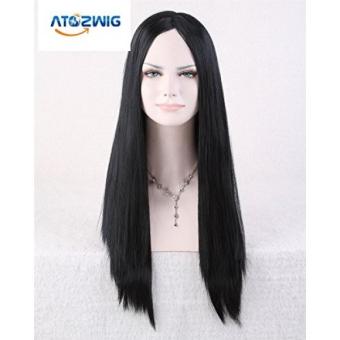 GPL/ ATOZWIG Sexy Women New Cosplay Party Long Straight NO Bangs Natural Black Hair Cosplay Wigs Costume Party Fancy Wigs/ship from USA - intl