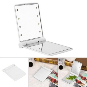 Ai Home LED Folding Compact Make up Cosmetic Mirror (White) - intl