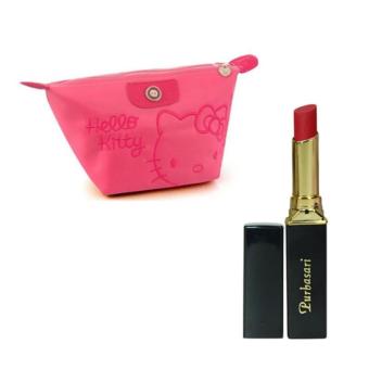 Purbasari Lipstick Color Matte 85 Free Alisha Tas Kosmetik Mini 203-Merah