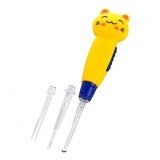 V SHOW 1 Pcs Cartoon Animals Earwax Spoon Clean Flashlight Earpick Handle Ear Cleaner