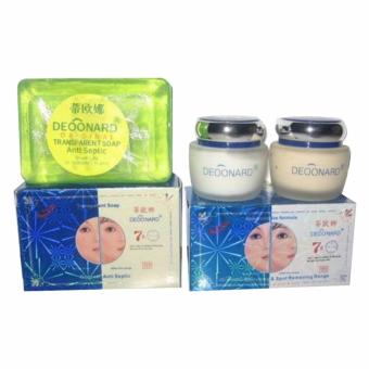 Deoonard Blue 7 Days - Paket Perawatan Wajah Jerawat Cream Siang Malam Sabun Wajah