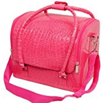 Seongnam Soft Carry Makeup Bag Crocodile Pattern / Tas makeup - Pink