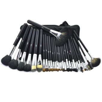 2016 hot brand MSQ professional 32 pcs goat hair. high quality makeup brushes SetWith belt bag for fashion beauty(Black)