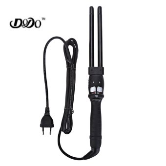 DODO High Quality Black Ceramic Fast Heating Hair Curling Iron Double Wand Roller